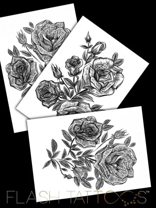 Victoria Rose Garden Sleeve by Alina Ceusan Curated Ink Flash Tattoos Romania