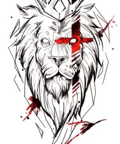 Scar Lion Flash Tattoo Tatuaje Temporare