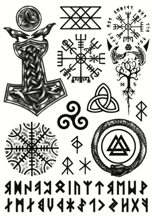 Ragnar, viking symbols Flash Tattoos tatuaj temporar