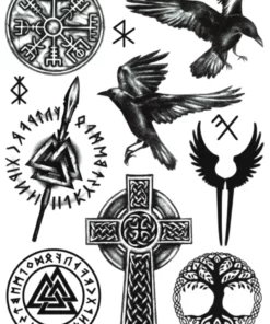 Ragnar, viking symbols Flash Tattoos tatuaje temporare