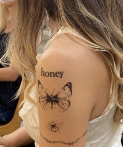 Honey butterfly tatuaj temporar