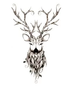 Flash Tattoos Romania - Tatuaj Temporar CERB NATURA COARNE-94***Happy Deer