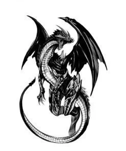 Flash Tattoos Romania - Tatuaj Temporar DRAGON ARIPI COADA-89***Iron Dragon
