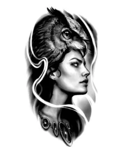 Flash Tattoos Romania - Tatuaj Temporar LADY MISTER VULTUR FEMEIE-64-A***Mystical Lady