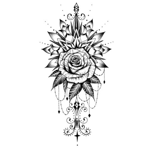 Flash Tattoos Romania - Tatuaj Temporar TRANDAFIR FLOARE SEMNE-48-A***Hindi Rose