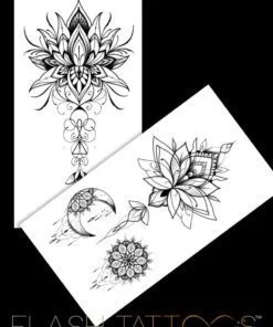 Flash Tattoos Romania - Tatuaj Temporar _-SET MANDALA FLOWERS WORLD LUNA SOARE PLANTE- 59-B***Mandala Universe