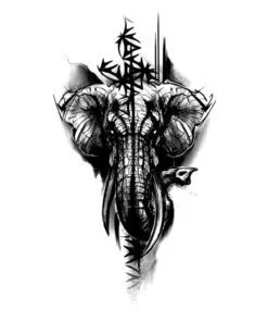 Flash Tattoos Romania - Tatuaj Temporar _ELEFANT SANGE TRIBAL-22-A***Elephant of the Tribe