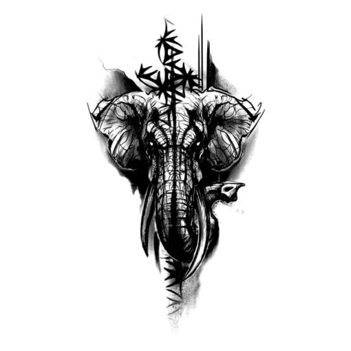 Flash Tattoos Romania - Tatuaj Temporar _ELEFANT SANGE TRIBAL-22-A***Elephant of the Tribe