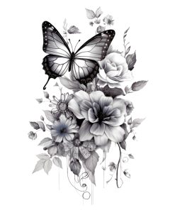 Flash-Tattoos-Romania-Tatuaj-Temporar-Flori fluturi***Iced Flowers