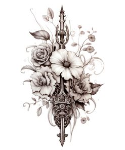 Flash-Tattoos-Romania-Tatuaj-Temporar-Flori sabie*** Flower Sword